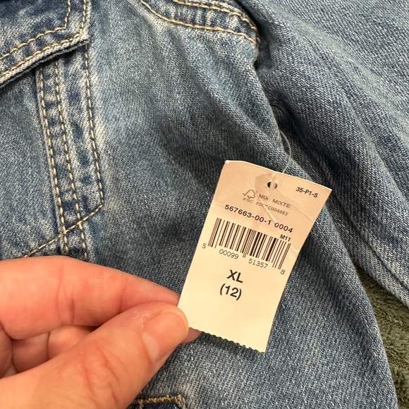 Gap Kids x Disney Minnie Mouse Denim Jacket XL (12) Embroidered Jean Jacket NWT - Picture 5 of 7